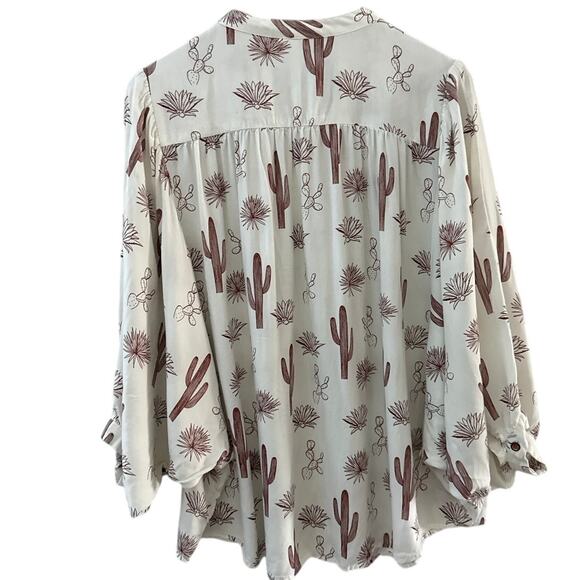 ARIAT Long Sleeve Button Up Cactus Dessert Top Multicolor Size Large - Picture 5 of 12